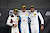 Das Podium des ersten GT Sprint Rennens auf dem Nürburgring: P1 für Finn Zulauf (Mitte), P2 für Robin Rogalski (links) und P3 für Friedel Bleifuss - Foto: Alex Trienitz