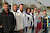 Jury und Piloten auf dem Hockenheimring: Dennis Marschall, Jörg van Ommen, Daniel Schwerfeld, Lucas Mauron, Kenneth Heyer, Julian Hanses, Rick Bouthoorn und Etienne Ploenes (v.l.n.r.)